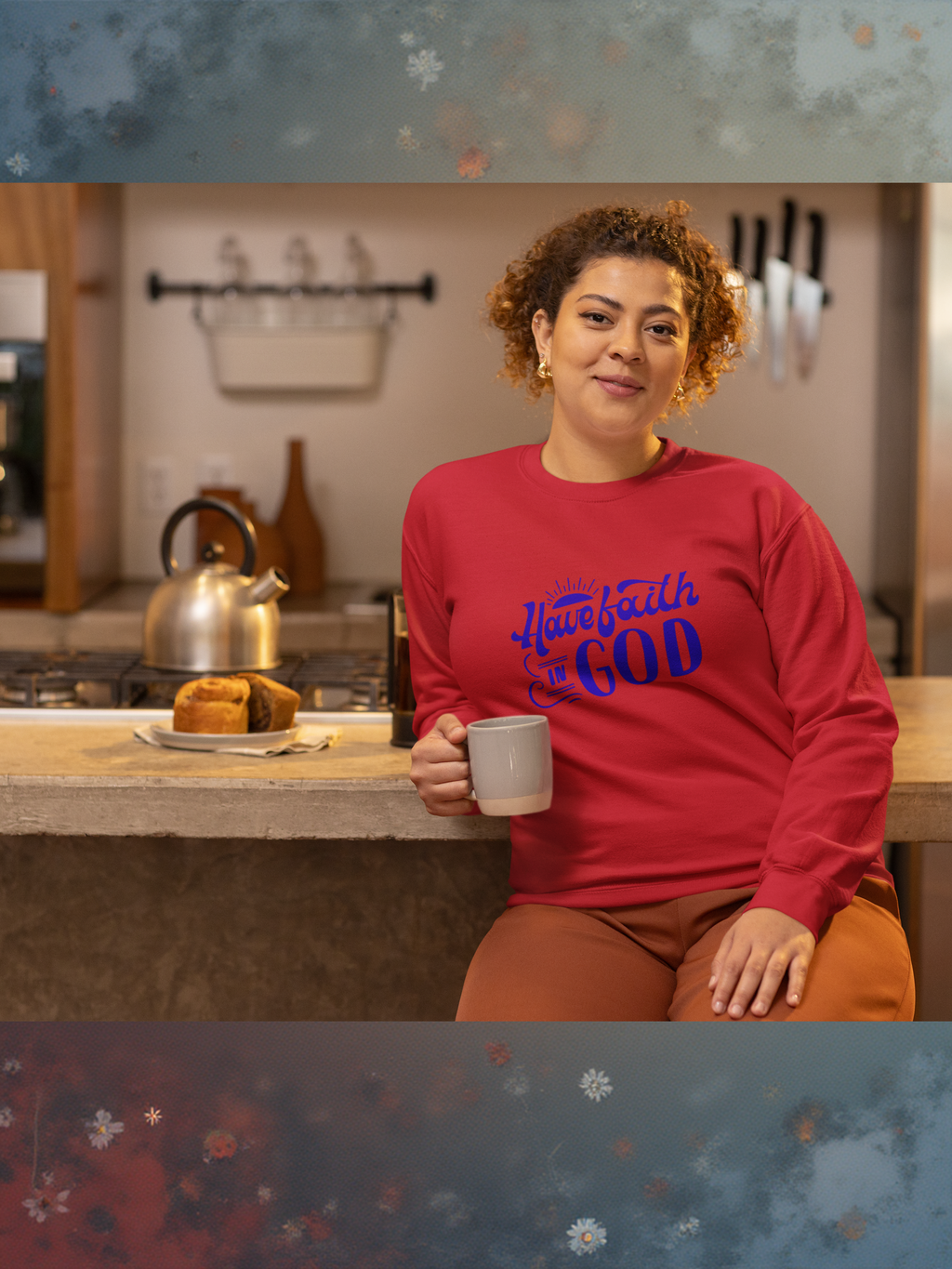 Crewneck sweatshirt Have faith in God