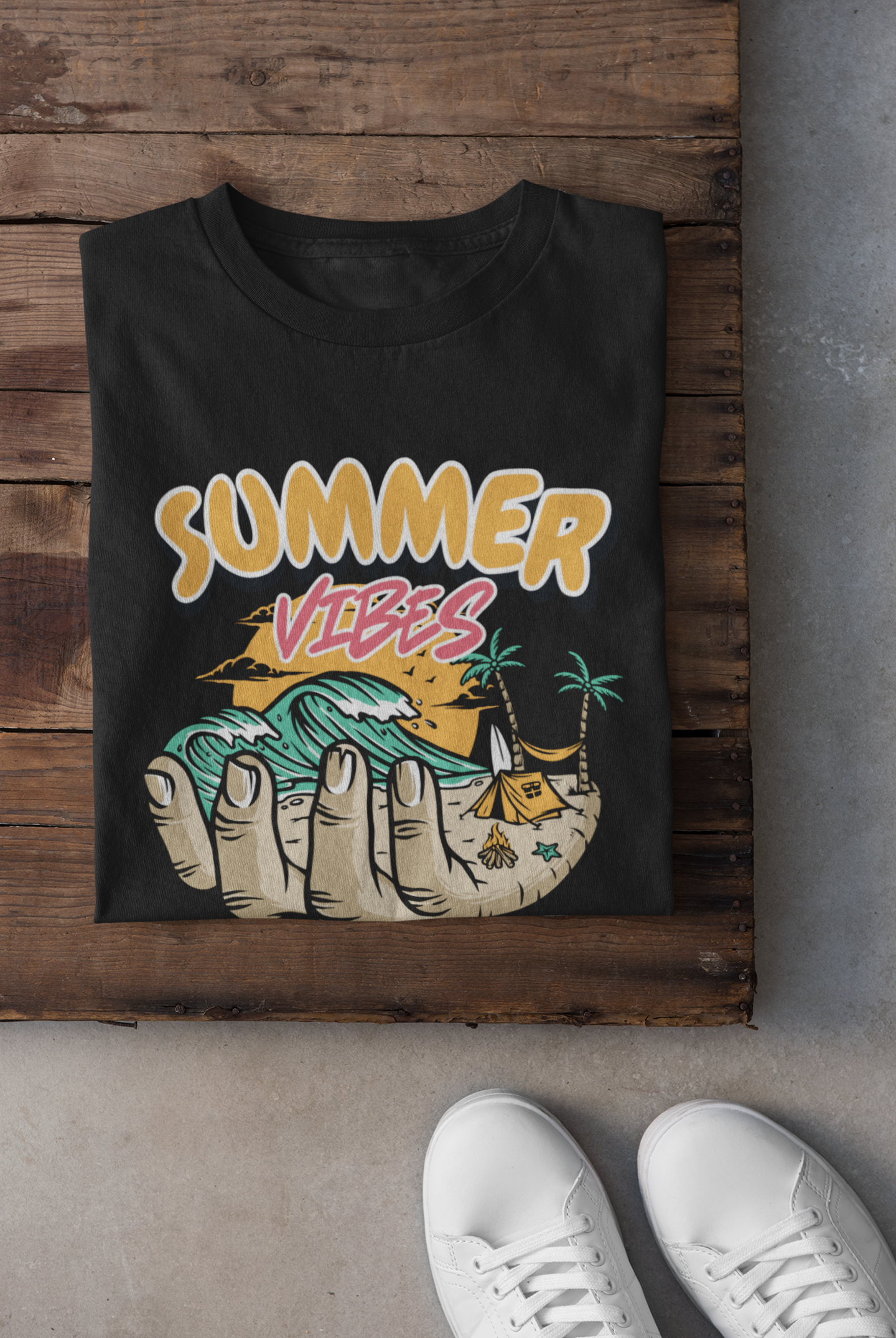 Organic T-Shirt Round Neck - Summer vibes